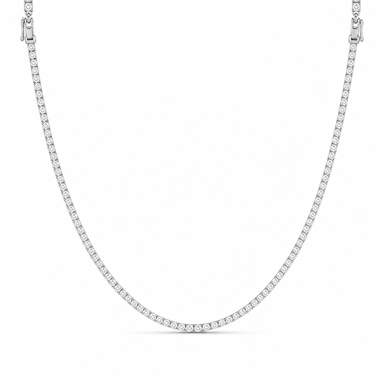 Classic Tennis Necklace – 40-Diamond, 18K Gold