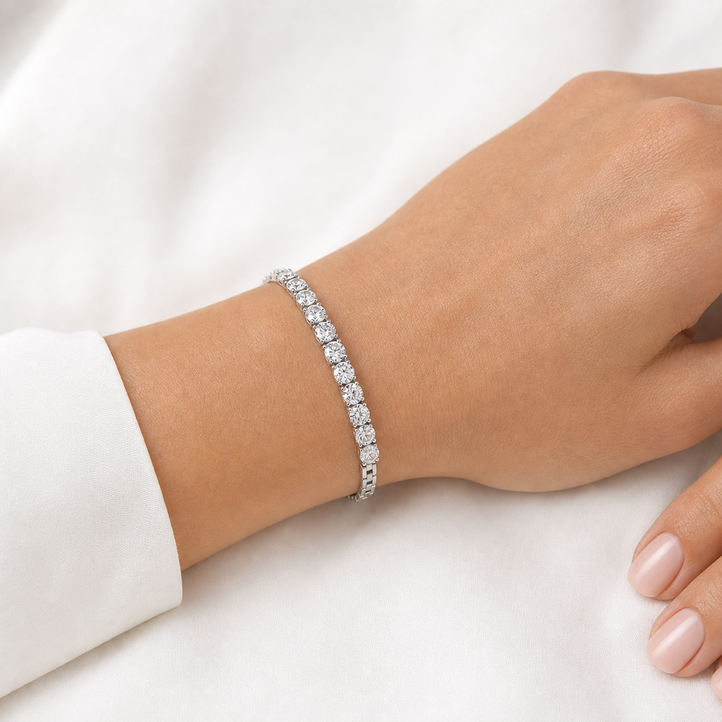 Half Tennis Bracelet – 11-Diamond, 18K Gold