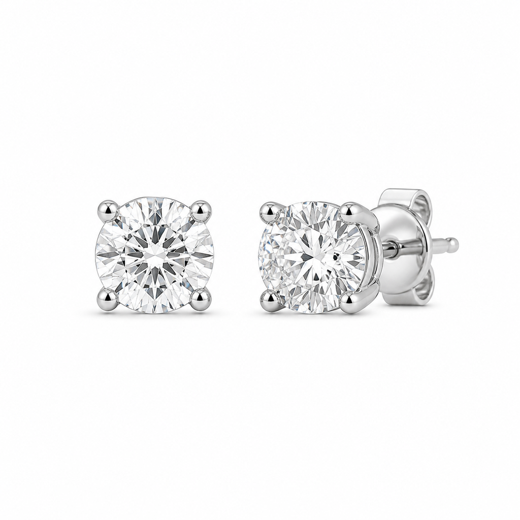Diamond Stud Earrings – 0.2 ct Each, 18K Gold