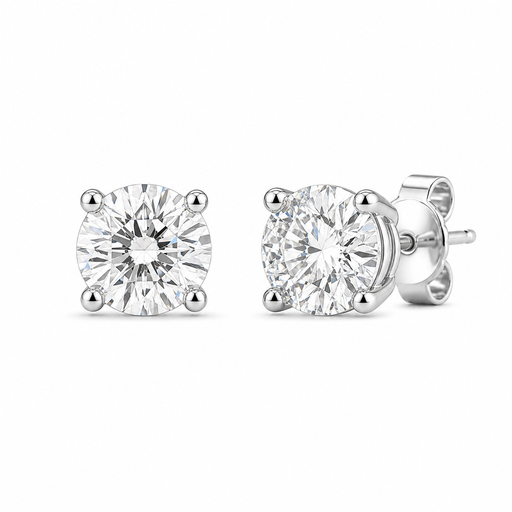 Diamond Stud Earrings – 0.5 ct Each, 18K Gold