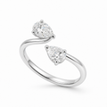 Toi et Moi Pear Ring – Two Diamonds, 18K Gold