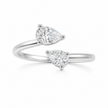 Dual Pear Ring – 0.7 ct, 18K Gold