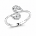 Twins Diamond Ring – Pavé Accent, 18K Gold