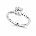 Round Solitaire Promise Ring – 0.5 ct, 18K Gold