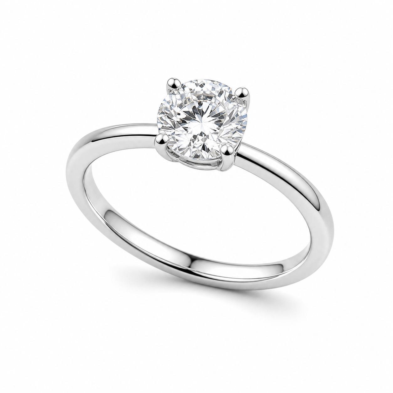 Round Solitaire Promise Ring – 0.5 ct, 18K Gold