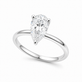 Pear Solitaire Promise Ring – 0.55 ct, 18K Gold