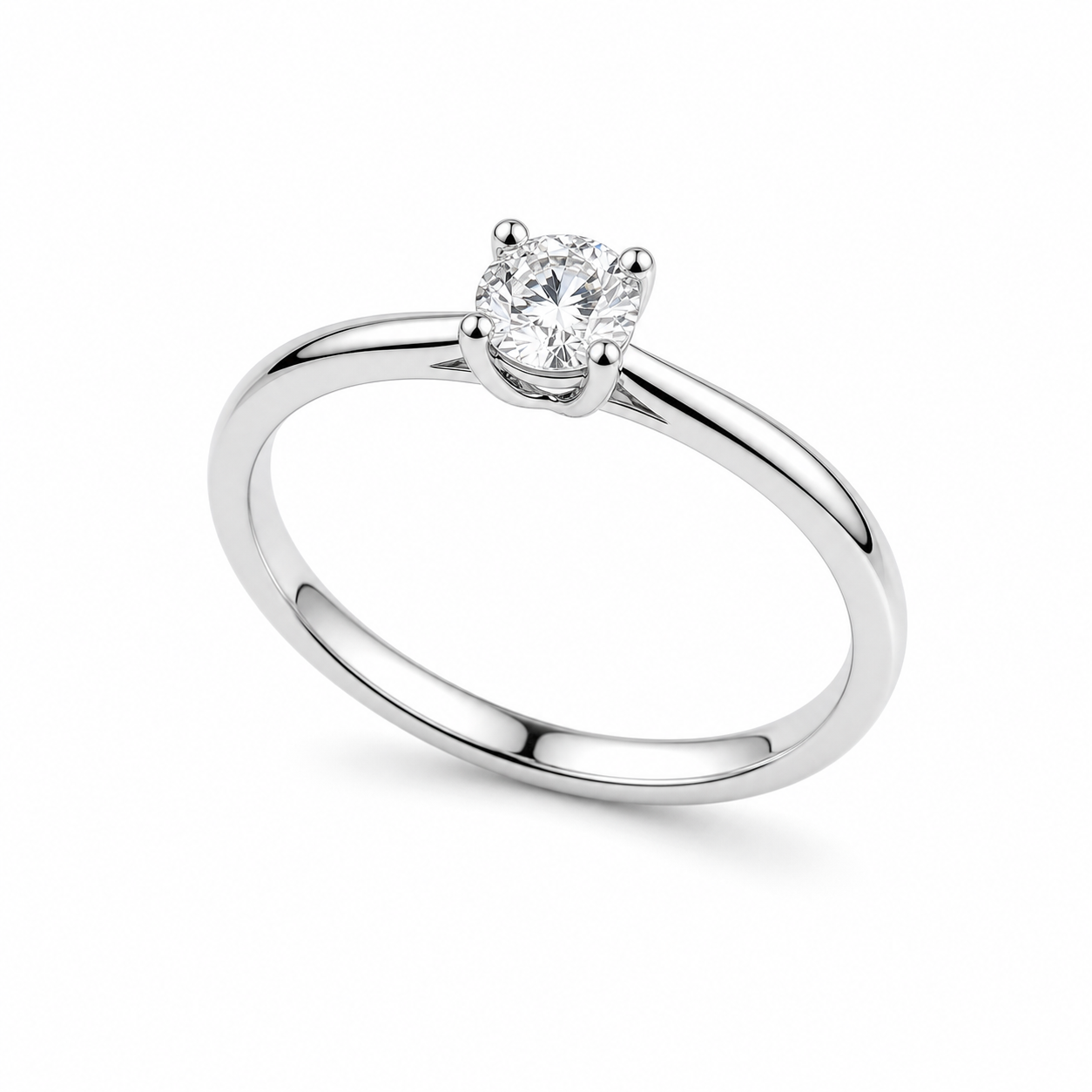 Petite Solitaire Promise Ring – 0.25 ct, 18K Gold