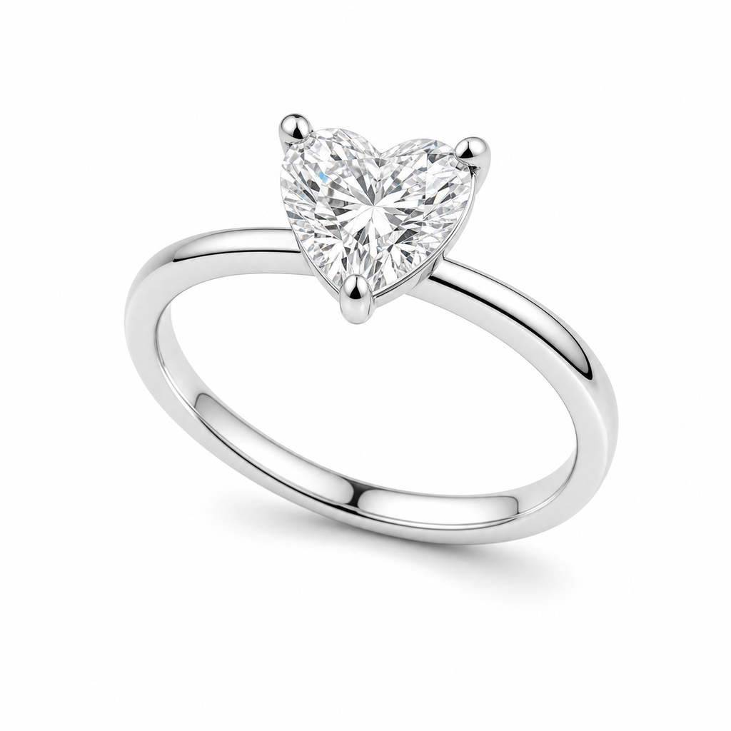 Heart Solitaire Promise Ring – 0.55 ct, 18K Gold