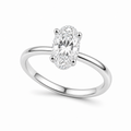 Oval Solitaire Promise Ring – 0.5 ct, 18K Gold