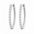 Classic Diamond Hoop Earrings – 20-Diamond 2.0 ct, 18K Gold