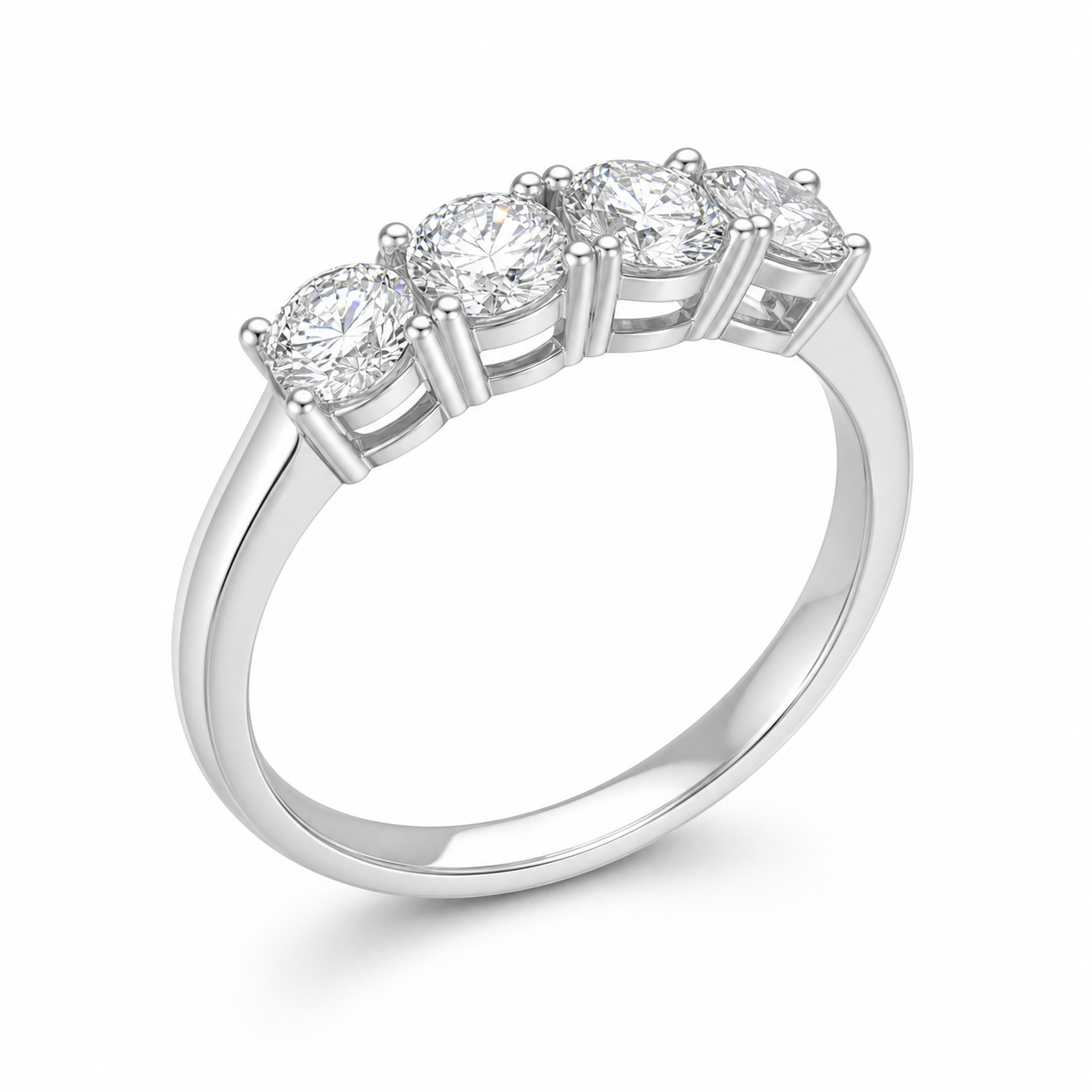 Half Eternity Ring – 4-Diamond 0.4 ct, 18K Gold
